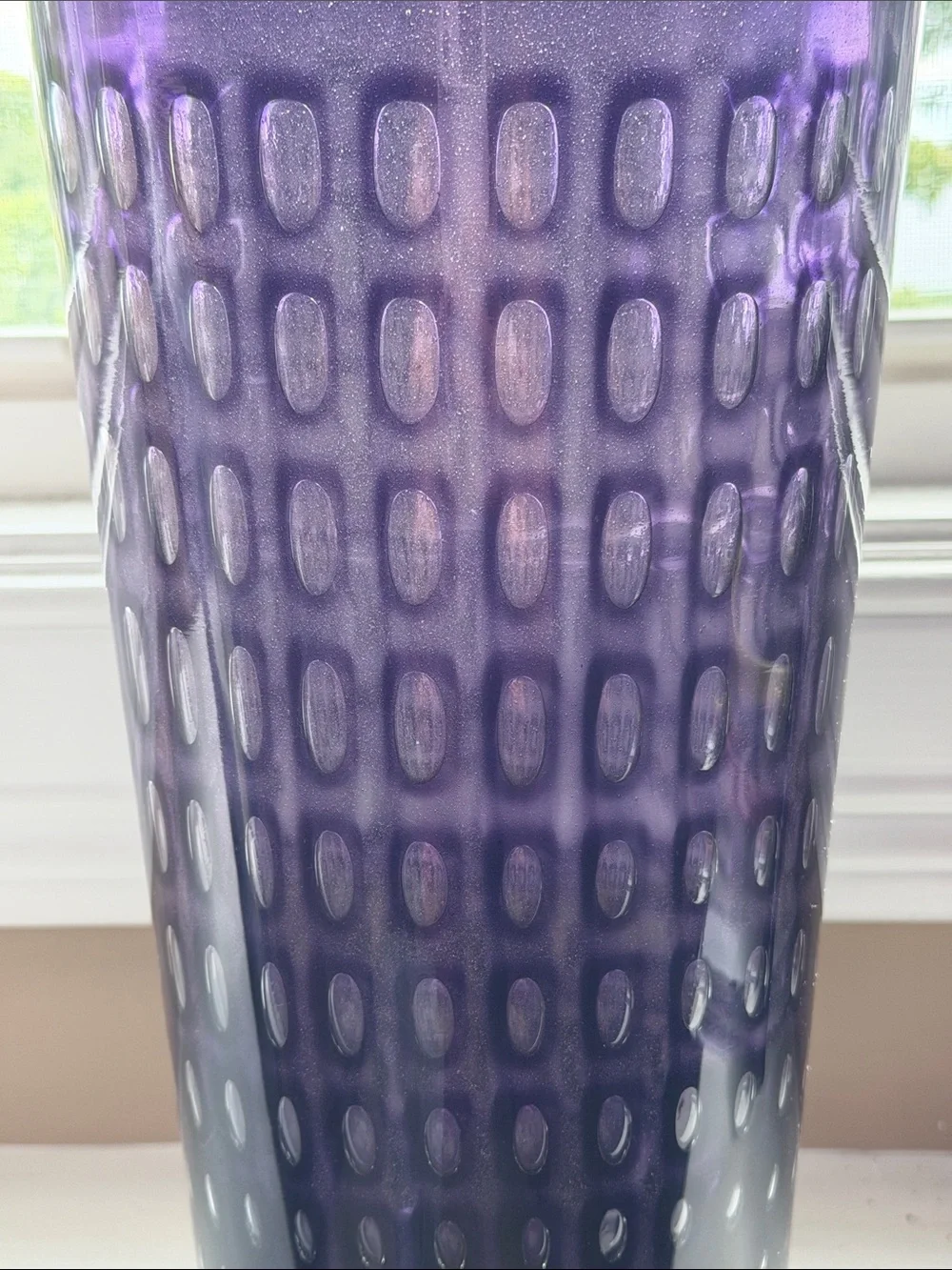 NWOT Crate&Barrel Purple Textured Glass Vase